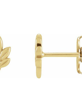 Sterling Silver Left Leaf Earring