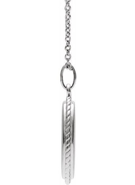 14K Yellow Gold Engravable Oval Rope Pendant