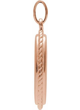 14K Yellow Gold Engravable Oval Rope Pendant