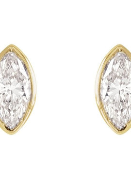 14K Yellow Gold 1/8 CTW Natural Diamond Solitaire Bezel-Set Earrings