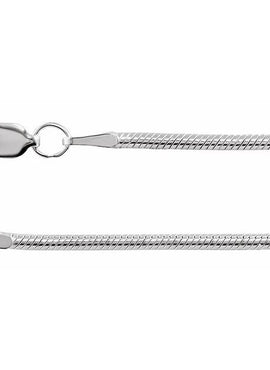 Rhodium-Plated Sterling Silver 1.5 mm Snake 16