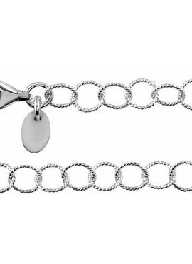 Sterling Silver 4.6 mm Knurled Rolo 7
