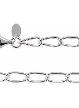 Sterling Silver 4.7 mm Elongated Curb 7