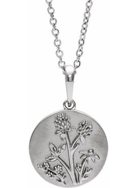 Platinum Floral Pendant