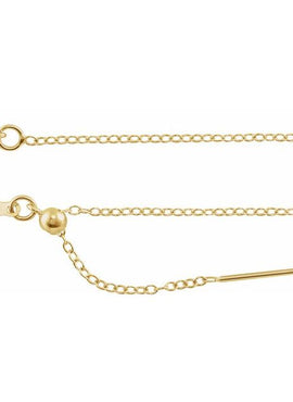 14K Yellow Gold 1.1 mm Adjustable Threader Cable Cable 6-8