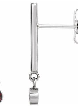 14K White Gold 1/8 CTW Natural Diamond Bar Earrings