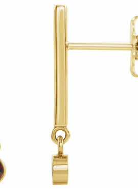 14K White Gold 1/8 CTW Natural Diamond Bar Earrings