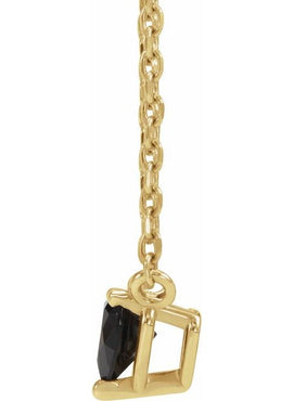 14K Yellow Gold Natural Mozambique Garnet Heart 16-18