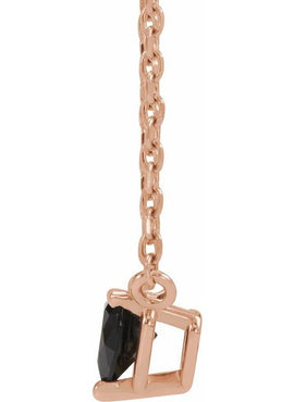 14K Yellow Gold Natural Mozambique Garnet Heart 16-18