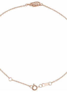 14K Rose Gold .015 CTW Natural Diamond Angel Wing 6 1/2-7 1/2
