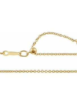 14K Yellow Gold-Filled 1.1 mm Adjustable Cable 16-22