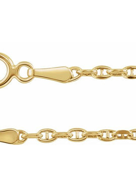 14K Yellow Gold 1.8 mm Hollow Diamond-Cut Anchor 7