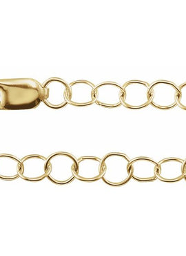 14K Yellow Gold Recycled Metal 3.5 mm Round Cable Chain by the Inch