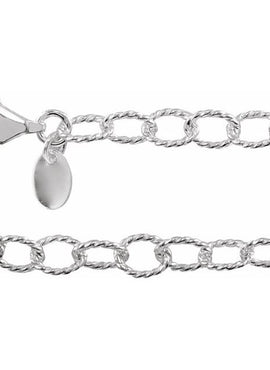 Sterling Silver 4.5 mm Knurled Cable 16