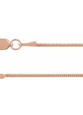 14K Yellow Gold Recycled Metal 1 mm Rounded Box Chain by the Inch