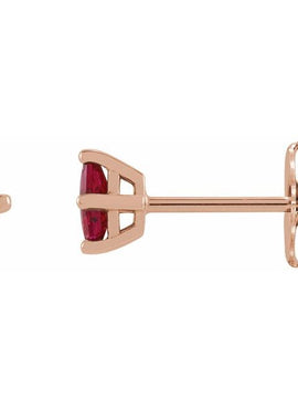 Sterling Silver 6x3 mm Lab-Grown Ruby Earrings