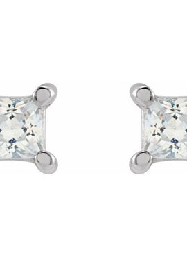 14K White Gold 2.5 mm Square 1/5 CTW Lab-Grown Diamond Earrings