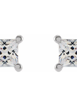 14K White Gold 2.5 mm Square 1/5 CTW Lab-Grown Diamond Earrings