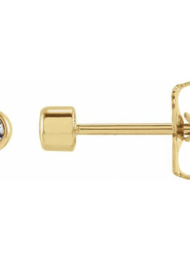 14K Yellow Gold 1/6 CTW Lab-Grown Diamond Bezel-Set Earrings