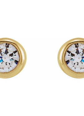 14K Yellow Gold 1/6 CTW Lab-Grown Diamond Bezel-Set Earrings