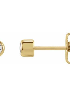 14K Yellow Gold 1/6 CTW Lab-Grown Diamond Bezel-Set Earrings