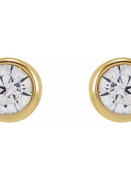 14K Yellow Gold 1/6 CTW Lab-Grown Diamond Bezel-Set Earrings