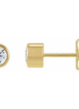 14K Yellow Gold 1/6 CTW Lab-Grown Diamond Bezel-Set Earrings