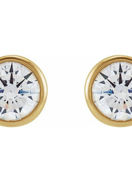 14K Yellow Gold 1/6 CTW Lab-Grown Diamond Bezel-Set Earrings