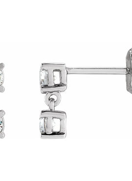 14K Yellow Gold 1/2 CTW Lab-Grown Diamond Two-Stone Earrings