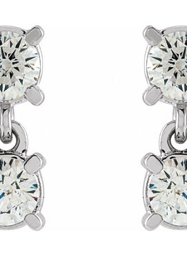 14K Yellow Gold 1/2 CTW Lab-Grown Diamond Two-Stone Earrings