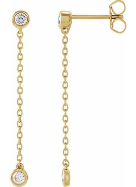 14K Yellow Gold 1/4 CTW Lab-Grown Diamond Chain Earrings