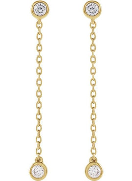 14K Yellow Gold 1/4 CTW Lab-Grown Diamond Chain Earrings