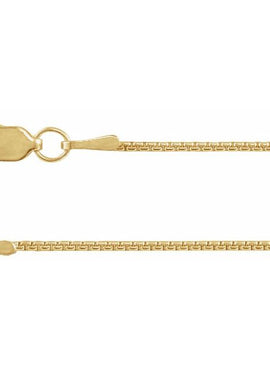 14K Yellow Gold Recycled Metal 1 mm Rounded Box Chain by the Inch