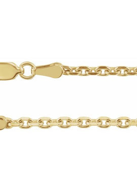 14K Yellow Gold 2.5 mm Diamond-Cut Cable 7