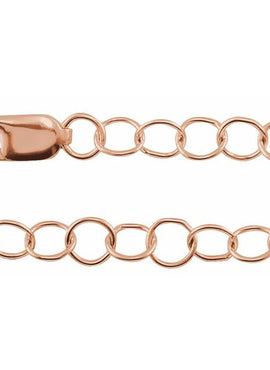 14K Yellow Gold Recycled Metal 3.5 mm Round Cable Chain by the Inch