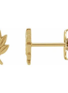 Sterling Silver Left Leaf Earring