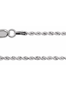 Sterling Silver 1.6 mm Diamond-Cut Rope Chain by the Inch