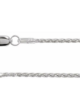 Rhodium-Plated Sterling Silver 1.25 mm Wheat 7