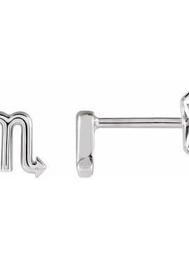 14K Yellow Gold Aquarius Zodiac Earrings