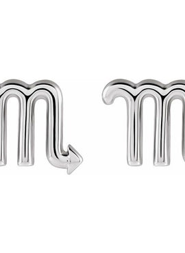 14K Yellow Gold Aquarius Zodiac Earrings
