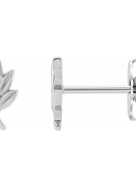 Sterling Silver Left Leaf Earring