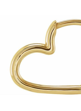 14K White Gold Hinged 15 mm Heart Huggie Hoop Earring