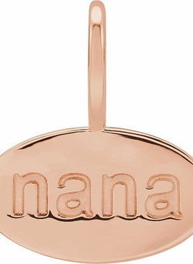 14K White Gold Nana Charm/Pendant