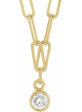 14K Yellow Gold .07 CT Natural Diamond Micro Bezel-Set 16