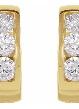 14K White Gold 1/3 CTW Natural Diamond 10 mm Hinged Hoop Earrings