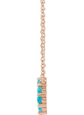 14K Rose Gold Natural Turquoise Circle Cabochon 18