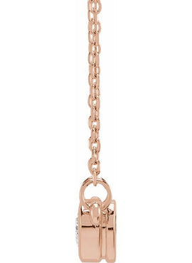 14K Rose Gold 1/4 CT Natural Diamond Heart 16-18
