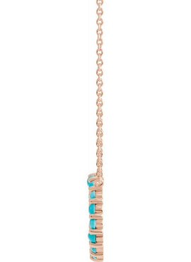 14K Rose Gold Natural Turquoise Circle Cabochon 18