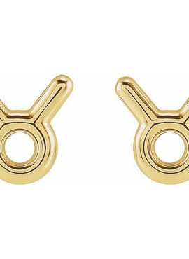 14K Yellow Gold Aquarius Zodiac Earrings