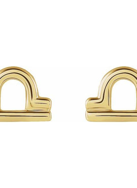 14K Yellow Gold Aquarius Zodiac Earrings